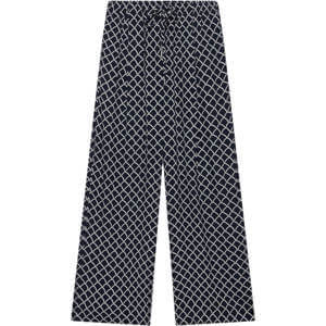 Mint Velvet Navy Print Wide Leg Trousers